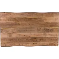 Casa Massiva Holzplatte 120x60 cm Emilia, Tischplatte aus Mangoholz massiv + raue Oberfläche, Baumkanten-Platte für Heimwerker, geeignet für Arbeitsplatten, Tische & Fensterbretter