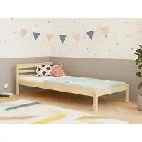 Benlemi Hohes Kinder-Einzelbett NODY mit Kopfteil 90x180 cm Petroleum