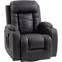 Dopwii Massagesessel mit Wipp-, Liege- & Wärmefunktion, 3 Modi, drehbar, Dunkelbraun