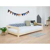 Benlemi Kinderbett KIDDY - Einzelbett mit Kopf- und Fußteil 80x160 cm Hellgrau