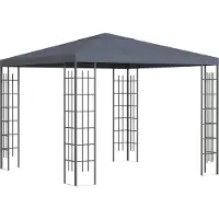 Slyrun Gartenpavillon 2,95 x 2,95 m Pavillon Gartenzelt Festzelt Partyzelt Stahl Polyester Grau