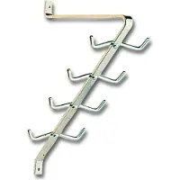 Nobrand Garderobenarm Naunet mit 4 Doppelhaken, Aluminium silber eloxiert
