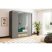 FURMEB Patryk Hojka FurMeb24 Schiebetrenschrank A3 23024562 cm â Graphit - mit Spiegel