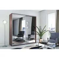 FURMEB Patryk Hojka FurMeb24 Schiebetrenschrank A1 15021562 cm â Schokolade - mit Spiegel
