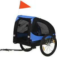 Welikera Hundeanhänger, klappbarer Hunde-Fahrradanhänger, wasserbeständig, Oxfordstoff, Stahl, 140 x 71 x 83 cm, Blau