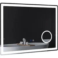Novzep LED-Spiegel mit 3-facher Vergrößerung, Touch-Control, Anti-Beschlag, Memory-Funktion, 80x60 cm