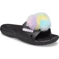 Crocs Classic Fur Sure Slide Pantolette Badelatschen 207406 abnehmbarer Puschel Gr.36-43 EUR 37-38 (M5)