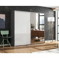 FURMEB Patryk Hojka FurMeb24 Schiebetrenschrank A7 20021562 cm â Graphit - mit Spiegel