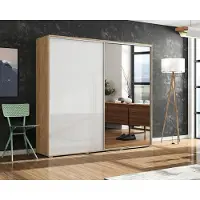 FURMEB Patryk Hojka FurMeb24 Schiebetrenschrank A7 17521562 cm â Wei / Craft Gold - mit Spiegel