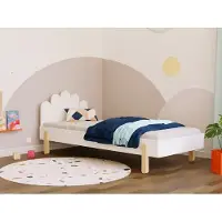 Benlemi Einzelbett NOVA mit gebogenem Kopfteil 90x200 cm Pastellrosa, Gerade Beine, Mit der Barriere