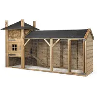 FATMOOSE Freigehege RabbitRest Retreat aus Holz für Kleintiere - 330x110x190 cm