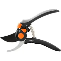 Neo Bypass-Schere, verstellbarer Abstand, 200 mm, Reichweite bis 18 mm, verstellbarer Abstand, mit Antihaftbeschichtung, ergonomischer Griff mit weichen TPR-Gummigriffen, für frisches Holz
