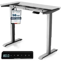 Desktronic HomePro Elektrisch höhenverstellbarer Schreibtischgestell, Grau, mit Memory-Funktion, Anti-Kollisions Technologie, USB-A und USB-C-Ladeanschlüssen