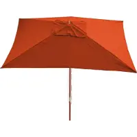 Mendler Sonnenschirm Lissabon, Gartenschirm Marktschirm, 3x4m Polyester/Holz 6kg terracotta