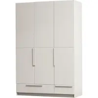 Woood Pure Kleiderschrank Schrankwand Aus Kiefer, 3-Türig, Beige