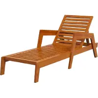 Dopwii Sonnenliege Gartenliege Holzliege, Massivholz, 66 cm x 190 cm x 73,5 cm, Orange