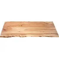 Casa Massiva Tischplatte 140x60 cm Tom, Holzplatte aus Akazienholz massiv + naturfarben + lackiert, stilvolle Baumkanten-Platte, pflegeleichtes Unikat