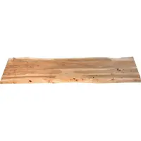 Casa Massiva Tischplatte 200x40 cm Louisa, Holzplatte Akazienholz massiv + naturfarben + lackiert, Baumkanten-Platte für Heimwerker, Arbeitsplatten, Tische & Fensterbretter