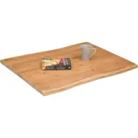 Casa Massiva Holzplatte 60x60 cm Curt, Tischplatte aus Akazienholz massiv + eichefarben, Baumkanten-Platte für Heimwerker, geeignet für Arbeitsplatten, Tische & Fensterbretter