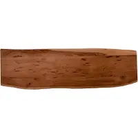 Casa Massiva Holzplatte 140x40 cm Louisa, Tischplatte aus Akazienholz massiv + nussbaumfarben, Baumkanten-Platte für Heimwerker, geeignet für Arbeitsplatten, Tische & Fensterbretter