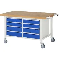RAU Fahrbare Werkbank 8477, B1500xT900xH880mm, 8x Schublade-TA