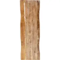 Casa Massiva Holzplatte 180x60 cm Toni, Tischplatte aus Mangoholz massiv + raue Oberfläche, Baumkanten-Platte für Heimwerker, geeignet für Arbeitsplatten, Tische & Fensterbretter