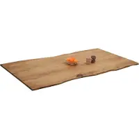 Casa Massiva Tischplatte 280 x 100 cm | Akazienholz massiv | Eichefarben | Echte Baumkante | Pflegeleichtes Unikat für DIY-Ideen | geeignet für Esstische, Arbeitsflächen & Bartische