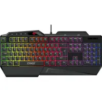 Schwaiger USB Gaming Keyboard Tastatur RGB LED Beleuchtet Smartphone-Halterung