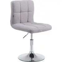 DELUKE Palma Barhocker BANGKO - Stoff Grau 44x49x74 cm | Barstuhl Höhenverstellbar Mit Lehne Drehbar Tresenhocker Tresenstuhl Kneipenhocker Kneipenstuhl