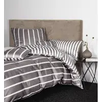 Janine Interlock Jersey Bettwäsche Classic Streifen 155x200 cm + 80x80 cm vulkan