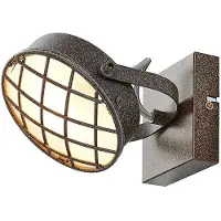 LINDBY Strahler Tamin, rostfarben, 1-flammig, Glas, G9 Tamin , dimmbar, braun / rost, für Wohn- / Esszimmer, Metall, Industrielles Design, Strahler