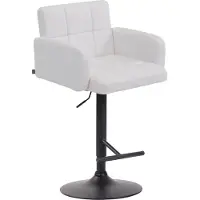 CLP Barhocker Los Angeles höhenverstellbar und drehbar | Farbe weiß Gestell Farbe schwarz