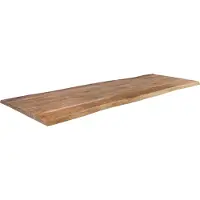 Casa Massiva Holzplatte 200x60 cm Tom, Tischplatte aus Mangoholz massiv + raue Oberfläche, Baumkanten-Platte für Heimwerker, geeignet für Arbeitsplatten, Tische & Fensterbretter