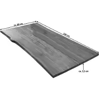 Casa Massiva Tischplatte Imker 140x80 cm, cognacfarben, Akazie massiv, 35 mm, stilvolle Baumkanten-Platte, pflegeleichtes Unikat