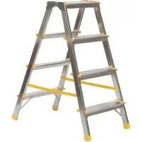 Proregal Metal Double Giraffe Doppelseitige-Aluminium-Stufenstehleiter | 4 Stufen | 86cm hoch | 150kg Tragkraft | Leiter, Trittleiter, Stufenleiter, Haushaltsleiter