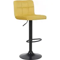 DELUKE Barhocker RIVAN - Samt Gelb 40x40x85 cm | Barstuhl Mit Lehne Tresenhocker Tresenstuhl Kneipenhocker Kneipenstuhl