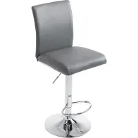 DELUKE Barhocker BIRID - Kunstleder Grau 38.5x47x95 cm | Barstuhl Höhenverstellbar Mit Lehne Drehbar Tresenhocker Tresenstuhl Kneipenhocker Kneipenstuhl