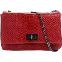 Cluty Umhängetasche "Damen echt Leder, Made in Italy", Damen, Gr. B/H/T: 18cm x 13cm x 5cm onesize, rot, Leder, Taschen Umhängetasche, echt Leder, Made in Italy
