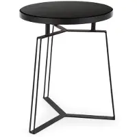 Natur24 Beistelltisch Zaira 40 x 40 x 50 cm Stahl Glas Schwarz
