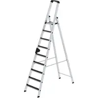 MUNK Günzburger Steigtechnik Stufen-Stehleiter einseitig begehbar mit clip-step R13 9 Stufen