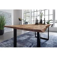 Sam Esstisch Baumkante massiv Akazie natur 180 x 90 schwarz NOAH