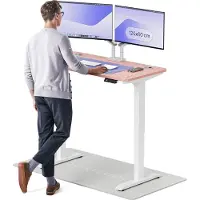Desktronic HomePro Elektrisch höhenverstellbarer Schreibtisch 120x60cm Weiß/Rosa mit Memory-Funktion, Anti-Kollisions Technologie, USB-A und USB-C-Ladeanschlüssen