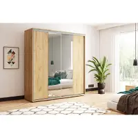 FURMEB Patryk Hojka FurMeb24 Schiebetrenschrank A3 10021562 cm â Eiche Craft Gold - mit Spiegel