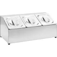 vidaXL Gastronorm-Ständer mit 3 GN 1/6 Behältern Edelstahl