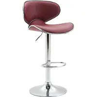 DELUKE Barhocker FAMIR - Kunstleder Bordeauxrot 46x49x88 cm Silber | Barstuhl Mit Lehne Tresenhocker Tresenstuhl Kneipenhocker Kneipenstuhl