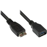 GOOD CONNECTIONS Adapterkabel USB 3.0 OTG (On-the-go), Micro B Stecker an USB A Buchse, schwarz, 0,1m,