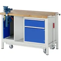 RAU Werkbank mit absenkbarem Fahrgestell Modell 8181 B 1250 x T 700 x H 880mm