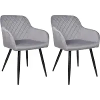 Albatros Esszimmerstühle 2er Set SALO, Grau - Modern und Stilvoll, bequemer Polsterstuhl - Eleganter Küchenstuhl, Stuhl Esszimmer oder Esstisch Stuhl im Retro-Look