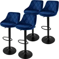 ML-Design | Set mit 4 Barhockern Holly aus Samt Blauw Fluweel 37x106x47 cm | NADUVI