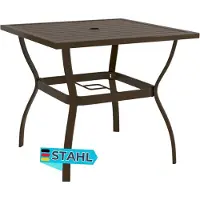 DELUKE Gartentisch TOMMI Braun 81,5x81,5x72 cm Stahl | Outdoortisch Bistrotisch Terrassentisch